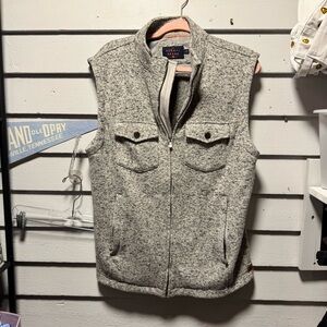 The Normal Brand Light Heather Gray Wool-Blend Zip Vest